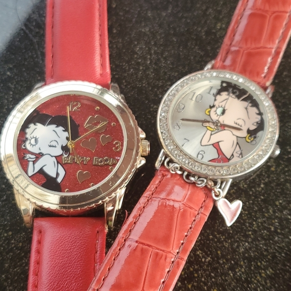 Betty Boop Other - 2 Betty Boop watches w/collectible set includes stickers and a standup Betty